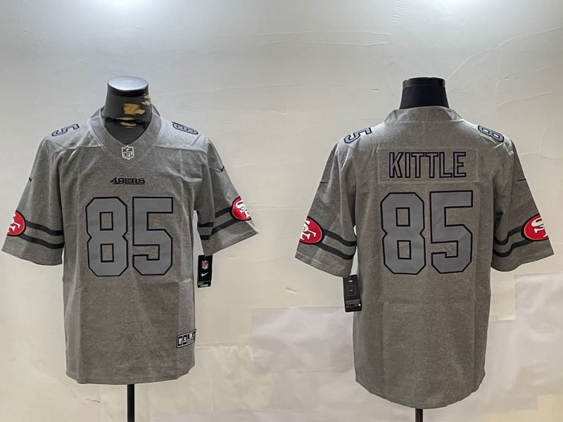Men San Francisco 49ers #85 Kittle Grey Throwback 2024 Nike Limited NFL Jersey style 1->san francisco 49ers->NFL Jersey